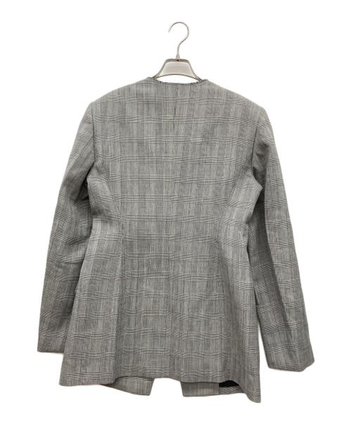 RECTO（レクト）RECTO (レクト) SIGNATURE CURVED NECK GLEN CHECK JACKET グレー サイズ:Mの古着・服飾アイテム
