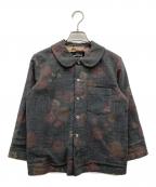 tricot COMME des GARCONSトリココムデギャルソン）の古着「丸襟花柄ウールジャケット」｜グレー