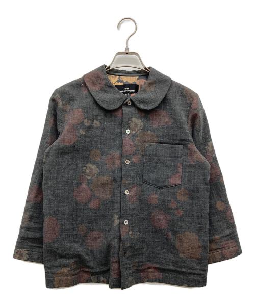 tricot COMME des GARCONS（トリココムデギャルソン）tricot COMME des GARCONS (トリココムデギャルソン) 丸襟花柄ウールジャケット グレー サイズ:Mの古着・服飾アイテム