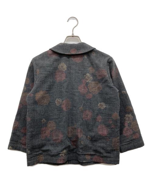 tricot COMME des GARCONS（トリココムデギャルソン）tricot COMME des GARCONS (トリココムデギャルソン) 丸襟花柄ウールジャケット グレー サイズ:Mの古着・服飾アイテム