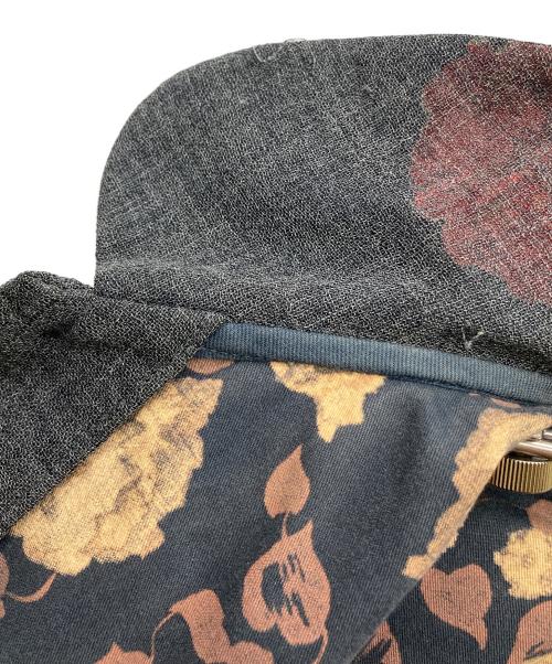 tricot COMME des GARCONS（トリココムデギャルソン）tricot COMME des GARCONS (トリココムデギャルソン) 丸襟花柄ウールジャケット グレー サイズ:Mの古着・服飾アイテム