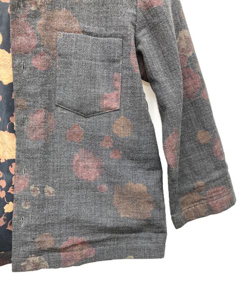tricot COMME des GARCONS（トリココムデギャルソン）tricot COMME des GARCONS (トリココムデギャルソン) 丸襟花柄ウールジャケット グレー サイズ:Mの古着・服飾アイテム