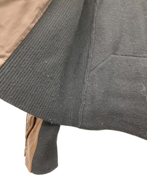 RALPH LAUREN（ラルフローレン）RALPH LAUREN (ラルフローレン) レザー切替ニットジャケット カーキ×ブラック サイズ:Ｌの古着・服飾アイテム