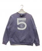 stussyステューシー）の古着「00s ロゴプリントスウェット」｜ネイビー