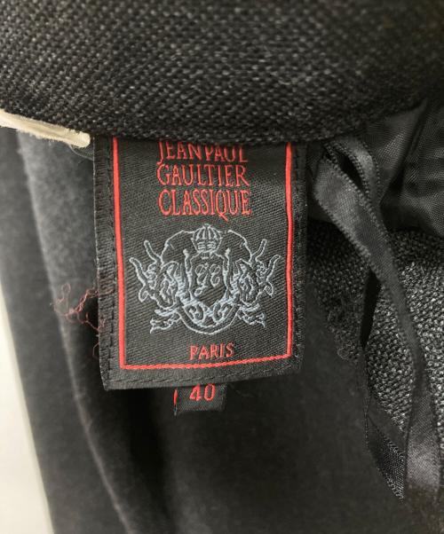 Jean Paul GAULTIER CLASSIQUE（ジャンポールゴルチエクラシック）Jean Paul GAULTIER CLASSIQUE (ジャンポールゴルチエクラシック) ワイドウールスラックス ブラック サイズ:40の古着・服飾アイテム