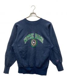 Champion（チャンピオン）の古着「80s リバースウィーブスウェット NOTRE DAME」｜ネイビー