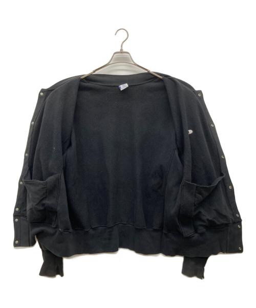 Champion（チャンピオン）Champion (チャンピオン) 90s スナップカーディガン 刺繍タグ  ブラック サイズ:LARGEの古着・服飾アイテム