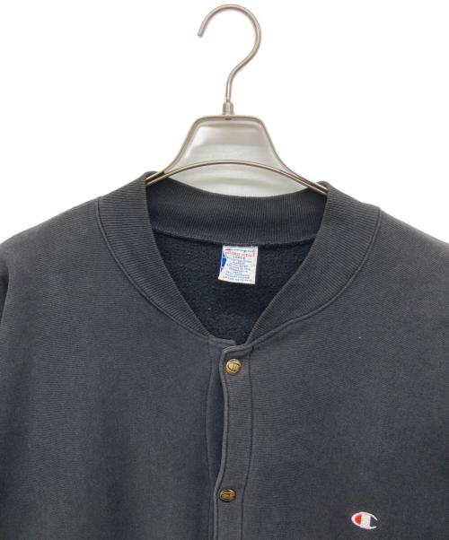 Champion（チャンピオン）Champion (チャンピオン) 90s スナップカーディガン 刺繍タグ  ブラック サイズ:LARGEの古着・服飾アイテム