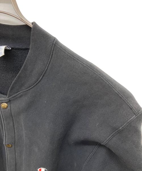 Champion（チャンピオン）Champion (チャンピオン) 90s スナップカーディガン 刺繍タグ  ブラック サイズ:LARGEの古着・服飾アイテム