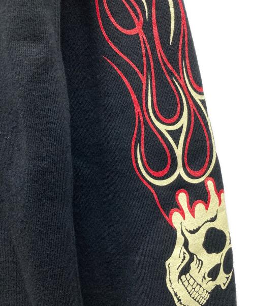 INDIAN MOTORCYCLE（インディアンモーターサイクル）INDIAN MOTORCYCLE (インディアンモーターサイクル) PINSTRIPE PATTERN FULL ZIP PARKA ブラック サイズ:Mの古着・服飾アイテム