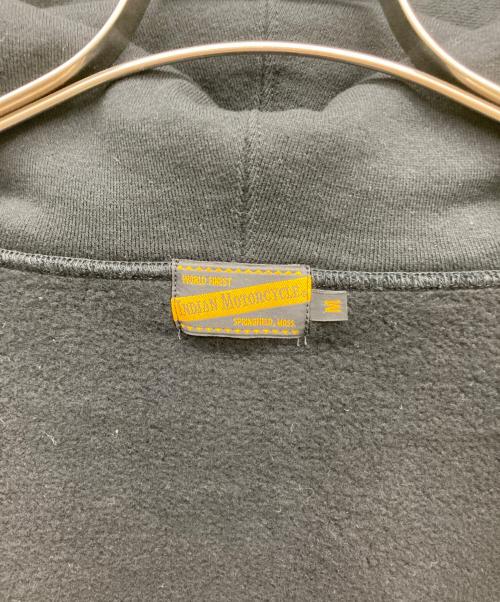 INDIAN MOTORCYCLE（インディアンモーターサイクル）INDIAN MOTORCYCLE (インディアンモーターサイクル) PINSTRIPE PATTERN FULL ZIP PARKA ブラック サイズ:Mの古着・服飾アイテム