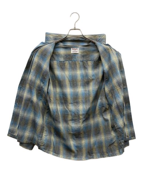 WINGS（ウィングス）wings (ウィングス) 60s 長袖オンブレシャツ スカイブルー サイズ:14-S-14 1/2の古着・服飾アイテム