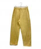 FOLLフォル）の古着「antique washed baggy sweatpants」｜イエロー
