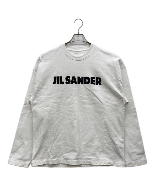 JIL SANDER（ジルサンダー）JIL SANDER (ジルサンダー) ロゴプリント長袖カットソー ホワイト サイズ:Ｌの古着・服飾アイテム
