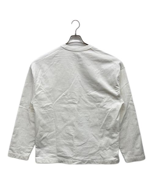 JIL SANDER（ジルサンダー）JIL SANDER (ジルサンダー) ロゴプリント長袖カットソー ホワイト サイズ:Ｌの古着・服飾アイテム