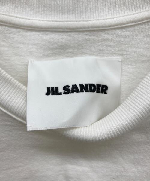 JIL SANDER（ジルサンダー）JIL SANDER (ジルサンダー) ロゴプリント長袖カットソー ホワイト サイズ:Ｌの古着・服飾アイテム