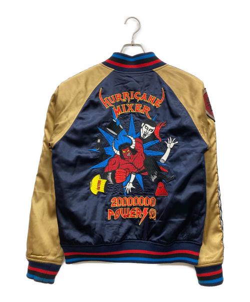 PUNK DRUNKERS（パンクドランカーズ）PUNK DRUNKERS (パンクドランカーズ) リバーシブルスカジャン ネイビー×イエロー サイズ:Mの古着・服飾アイテム