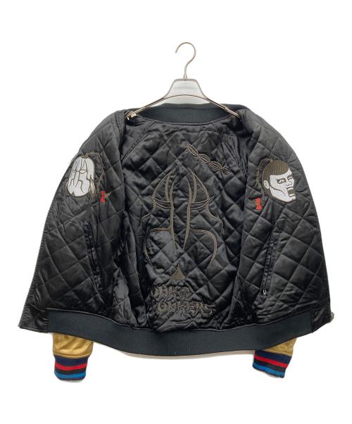 PUNK DRUNKERS（パンクドランカーズ）PUNK DRUNKERS (パンクドランカーズ) リバーシブルスカジャン ネイビー×イエロー サイズ:Mの古着・服飾アイテム