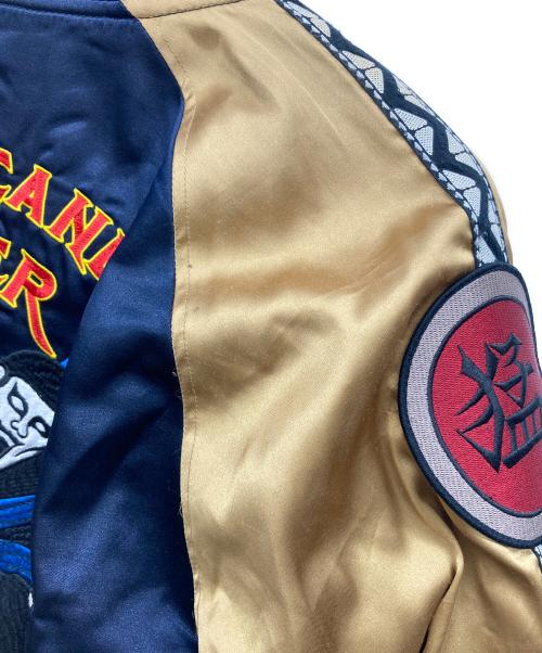 PUNK DRUNKERS（パンクドランカーズ）PUNK DRUNKERS (パンクドランカーズ) リバーシブルスカジャン ネイビー×イエロー サイズ:Mの古着・服飾アイテム