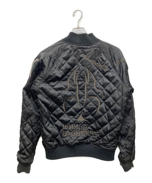 PUNK DRUNKERS（パンクドランカーズ）PUNK DRUNKERS (パンクドランカーズ) リバーシブルスカジャン ネイビー×イエロー サイズ:Mの古着・服飾アイテム