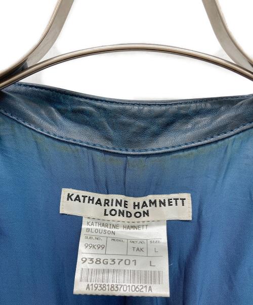 KATHARINE HAMNETT（キャサリンハムネット）KATHARINE HAMNETT (キャサリンハムネット) シングルライダースジャケット グレー サイズ:Lの古着・服飾アイテム