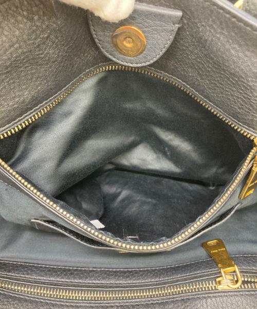 MIU MIU（ミュウミュウ）MIU MIU (ミュウミュウ) レザートートバッグ ヴィッテロダイノ ブラックの古着・服飾アイテム