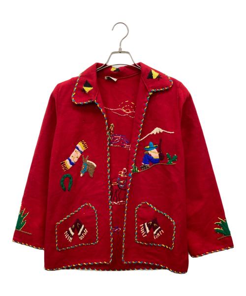 LOPEZ（ロペス）LOPEZ (ロペス) メキシカンウールジャケット レッド サイズ:不明の古着・服飾アイテム