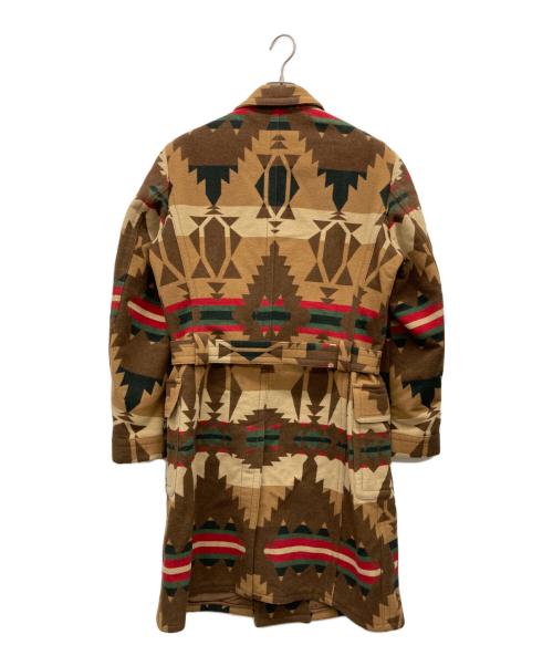 RRL（ダブルアールエル）RRL (ダブルアールエル) ネイティヴ柄ロングPコート ブラウン サイズ:Mの古着・服飾アイテム