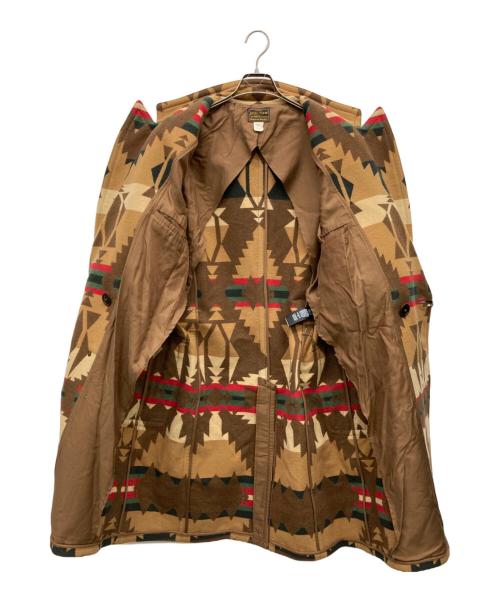 RRL（ダブルアールエル）RRL (ダブルアールエル) ネイティヴ柄ロングPコート ブラウン サイズ:Mの古着・服飾アイテム