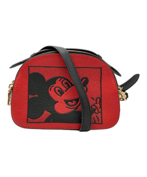 COACH（コーチ）COACH (コーチ) ショルダーバッグ Disney Mickey × Keith Haring Serena Satche レッド×ブラックの古着・服飾アイテム