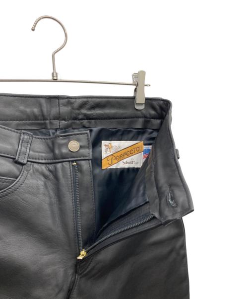 Schott（ショット）Schott (ショット) レザーフレアパンツ バイカータグ ブラック サイズ:34の古着・服飾アイテム