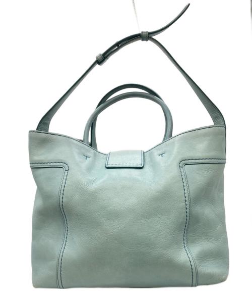 TOD'S（トッズ）TOD'S (トッズ) ダブルTレザー トートバッグ スカイブルーの古着・服飾アイテム