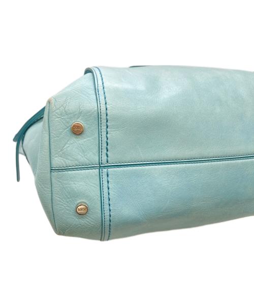 TOD'S（トッズ）TOD'S (トッズ) ダブルTレザー トートバッグ スカイブルーの古着・服飾アイテム