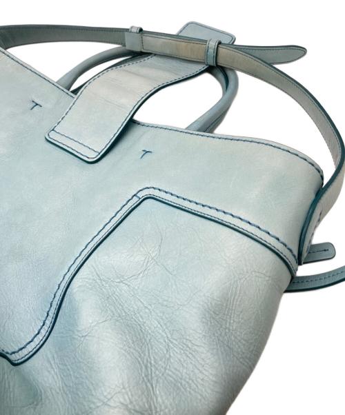 TOD'S（トッズ）TOD'S (トッズ) ダブルTレザー トートバッグ スカイブルーの古着・服飾アイテム