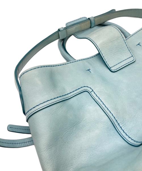 TOD'S（トッズ）TOD'S (トッズ) ダブルTレザー トートバッグ スカイブルーの古着・服飾アイテム