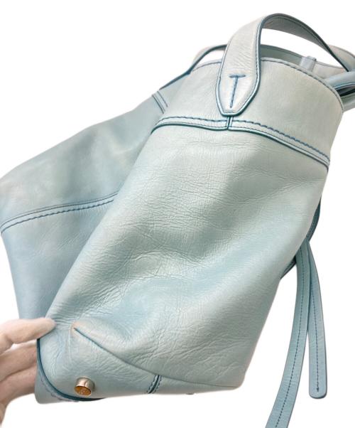TOD'S（トッズ）TOD'S (トッズ) ダブルTレザー トートバッグ スカイブルーの古着・服飾アイテム