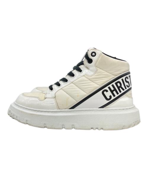 Christian Dior（クリスチャン ディオール）Christian Dior (クリスチャン ディオール) ハイカットスニーカー D-PLAYER ホワイト サイズ:37の古着・服飾アイテム
