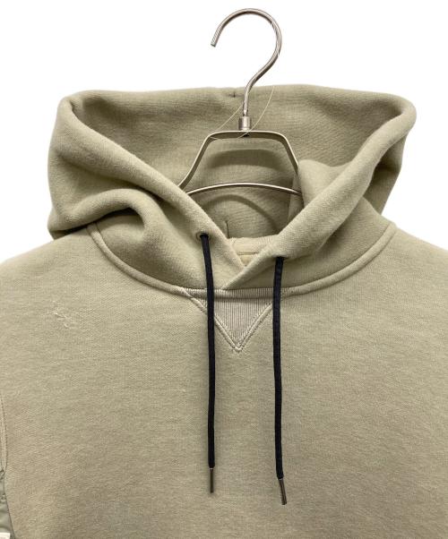 sacai（サカイ）sacai (サカイ) Sponge Sweat x Nylon Twill Hoodie カーキ サイズ:2の古着・服飾アイテム