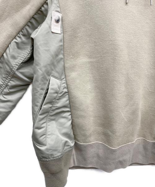 sacai（サカイ）sacai (サカイ) Sponge Sweat x Nylon Twill Hoodie カーキ サイズ:2の古着・服飾アイテム