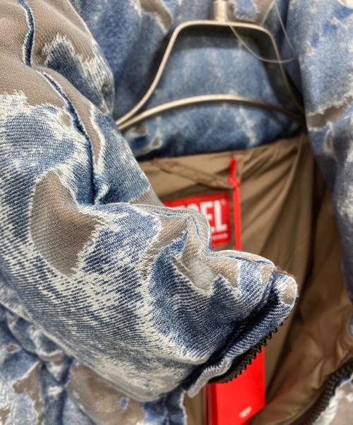 DIESEL（ディーゼル）DIESEL (ディーゼル) ジップアップパファージャケット W-KONS ブルー×ブラウン サイズ:46 175/92Aの古着・服飾アイテム