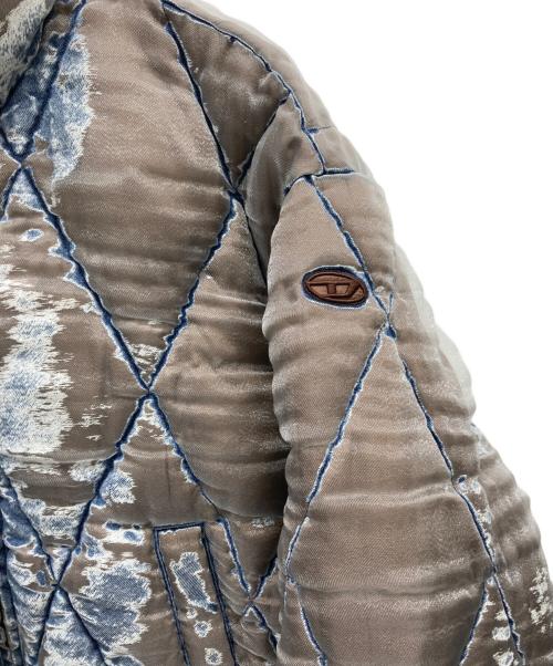 DIESEL（ディーゼル）DIESEL (ディーゼル) ジップアップパファージャケット W-KONS ブルー×ブラウン サイズ:46 175/92Aの古着・服飾アイテム