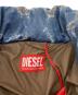 中古・古着 DIESEL (ディーゼル) ジップアップパファージャケット W-KONS ブルー×ブラウン サイズ:46 175/92A：30000円