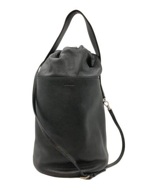 JIL SANDER（ジルサンダー）JIL SANDER (ジルサンダー) 巾着ショルダーバッグ ブラックの古着・服飾アイテム
