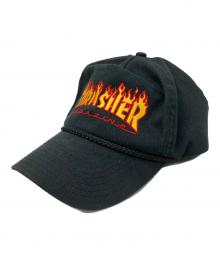 THRASHER（スラッシャー）の古着「90s フレイムロゴキャップ オリジナル」｜ブラック