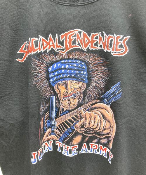 SUICIDAL TENDENCIES（スーサイダルテンデンシーズ）SUICIDAL TENDENCIES (スーサイダルテンデンシーズ) バンドスウェット JOIN THE ARMY ブラック サイズ:不明の古着・服飾アイテム