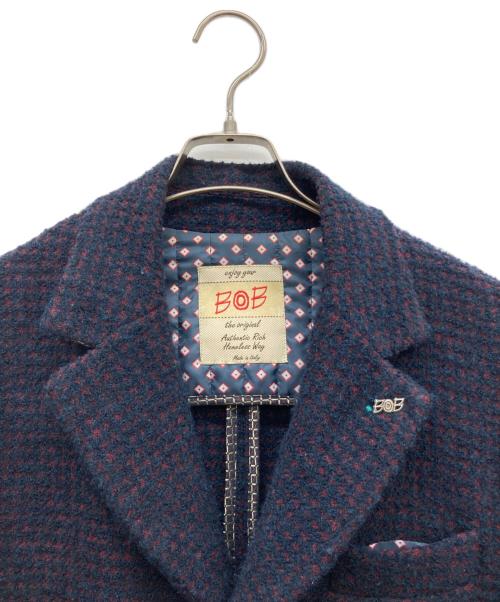 Bob（ボブ）bob (ボブ) ウール混コート ネイビー サイズ:48の古着・服飾アイテム