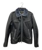 BUFFALO BOBSバッファローボブズ）の古着「ムートンレザージャケット」｜ブラック