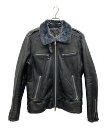 BUFFALO BOBS（バッファローボブズ）の古着「ムートンレザージャケット」｜ブラック