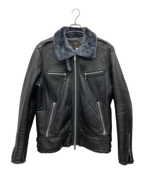 BUFFALO BOBS（バッファローボブズ）BUFFALO BOBS (バッファローボブズ) ムートンレザージャケット ブラック サイズ:3の古着・服飾アイテム