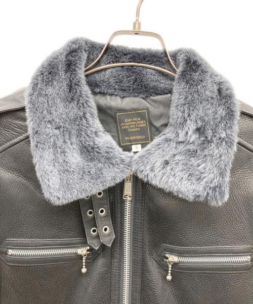BUFFALO BOBS（バッファローボブズ）BUFFALO BOBS (バッファローボブズ) ムートンレザージャケット ブラック サイズ:3の古着・服飾アイテム
